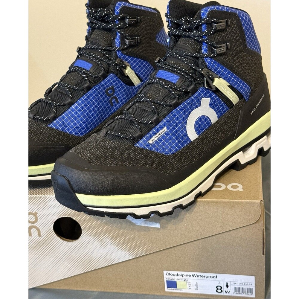 NIB On Cloud Cloudalpine Waterproof Women’s Size 8 Cobalt Limelight Boots New